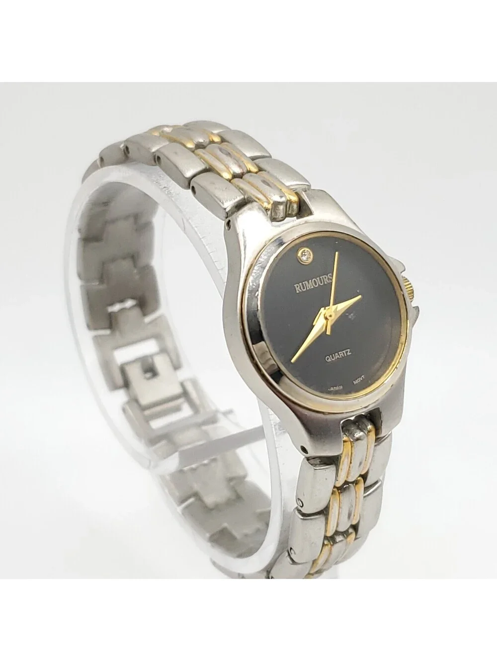 Rumours Quartz Watch Women 22mm Black Dial Two-Tone Round New Battery